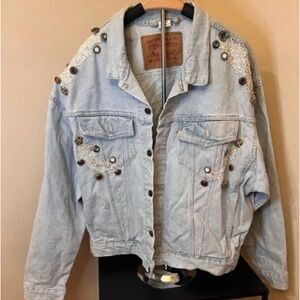 Levi's Light Blue Embellished Jean Jacket